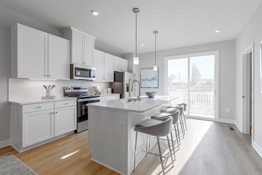 Representative furnished interior of a home built from the Mayer by Ryan Homes in Stowe Branch Townhomes, Charlotte (Image 4).