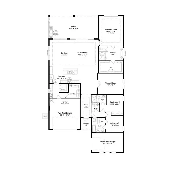 2D floor plan layout of this home in Astor Creek Golf & Country Club, Port St. Lucie, FL (Image 3).