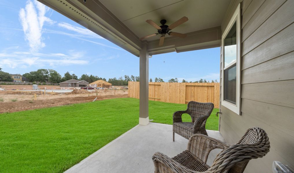 Covered patio for relaxing