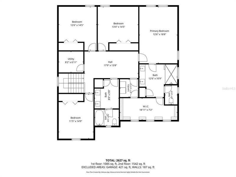 2D floor plan layout of this home in Wellness Ridge, Clermont, FL (Image 5).
