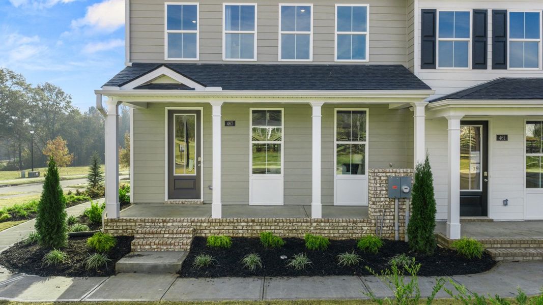 Representative exterior details of a home built from the Denton TH by D.R. Horton in Brookland Commons, Monroe (Image 2).