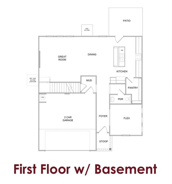 2D floor plan layout for the Briar by Chafin Communities in Fowler Farms, Auburn, GA (Image 4).