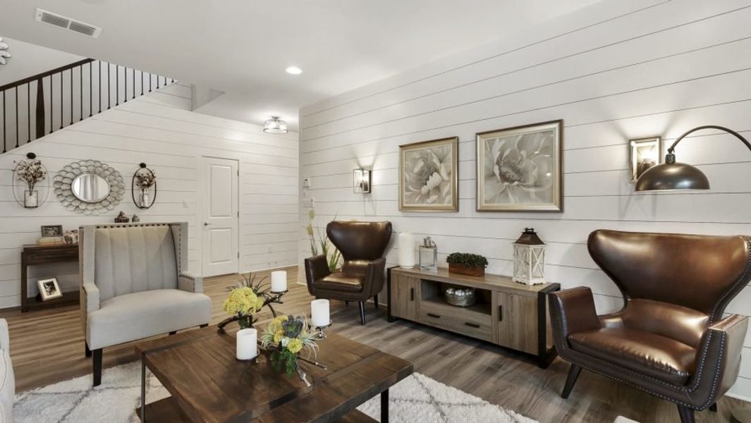 Representative furnished interior of a home built from the Houston by Pacesetter Homes in Village At Manor Commons, Manor (Image 11).