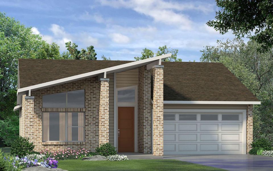 Front exterior of a new home in Traditional Homes at Easton Park, Austin, TX, highlighting curb appeal (Image 2).