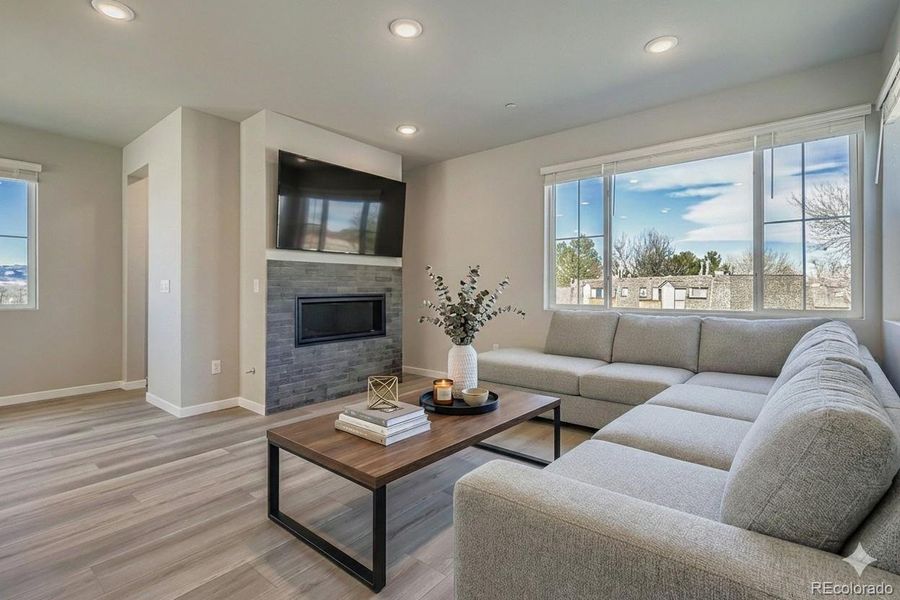 virtually staged living room