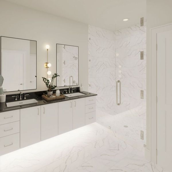 Representative furnished interior of a home built from the Palmer by Cadence Homes in Linkside Las Colinas, Irving (Image 13).
