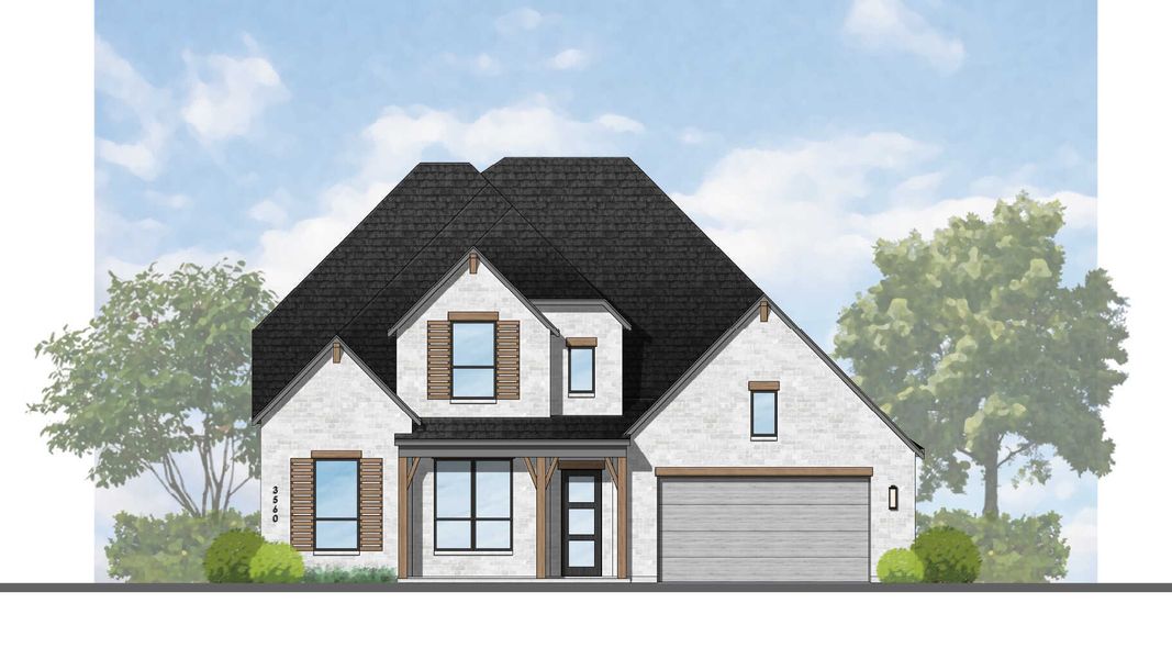 Representative rendering of the exterior for the Telford Plan by Highland Homes (Image 18).