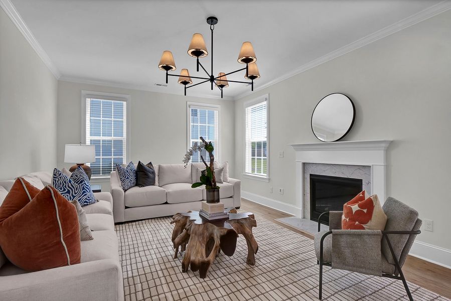 Representative furnished interior of a home built from the Palmer - Vanguard Collection by Mungo Homes in Georgias Landing, Raleigh (Image 4).