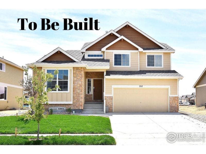 Front exterior of a new home in Union Colony West, Greeley, CO, highlighting curb appeal (Image 1).