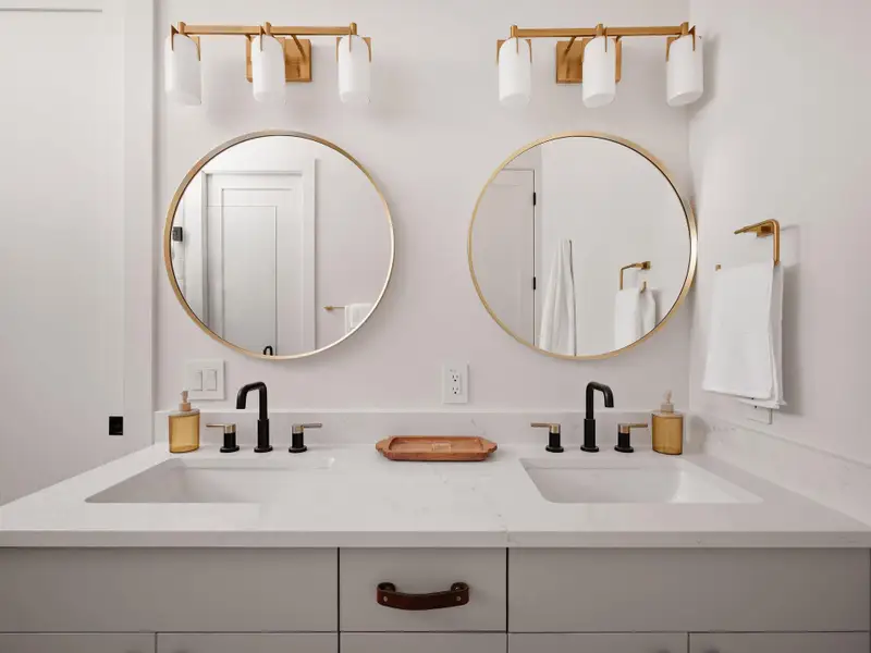 Full bathroom with double vanity