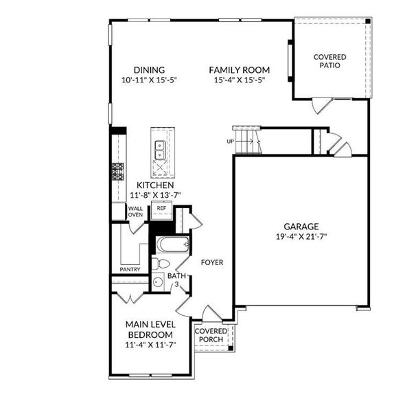 2D floor plan layout of this home in Riverside Ridge, Lawrenceville, GA (Image 2).