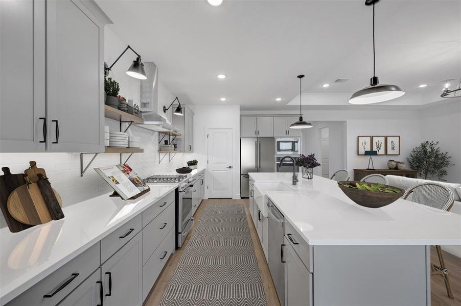 Furnished interior view inside a new home in Timberbrook, Justin (Image 11). Furnished interior view inside a new home in Timberbrook, Justin (Image 11).