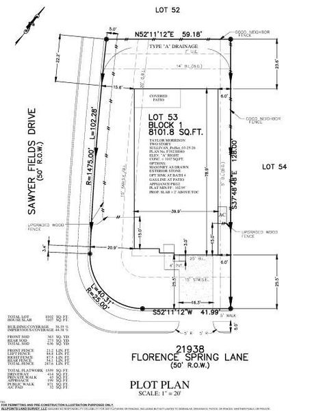 21938 Florence Spring Lane Preliminary Plot Plan