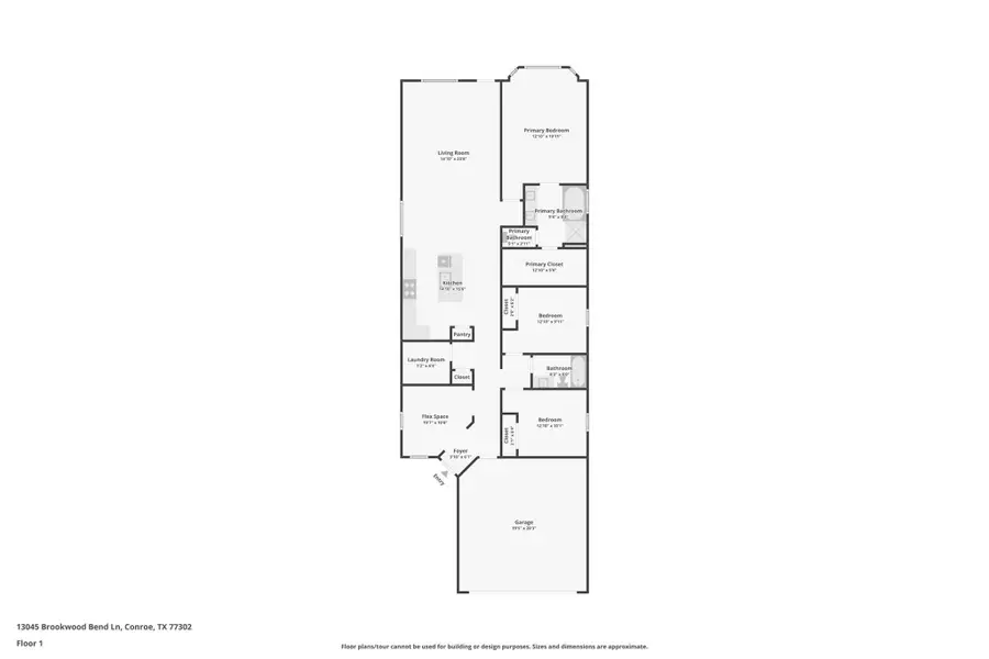 2D floor plan layout of this home in Evergreen 40', Conroe, TX (Image 5).