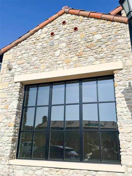 Close Up of Details on Front Elevation over Study Window