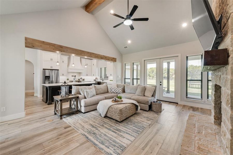 Beamed accent ceilings add a wow factor!