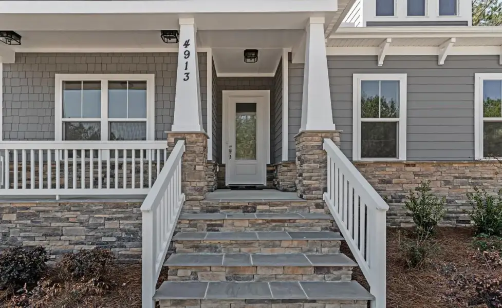 Representative exterior details of a home built from the Muirfield by Greybrook Homes in Shepherds Trace, Clover (Image 30).