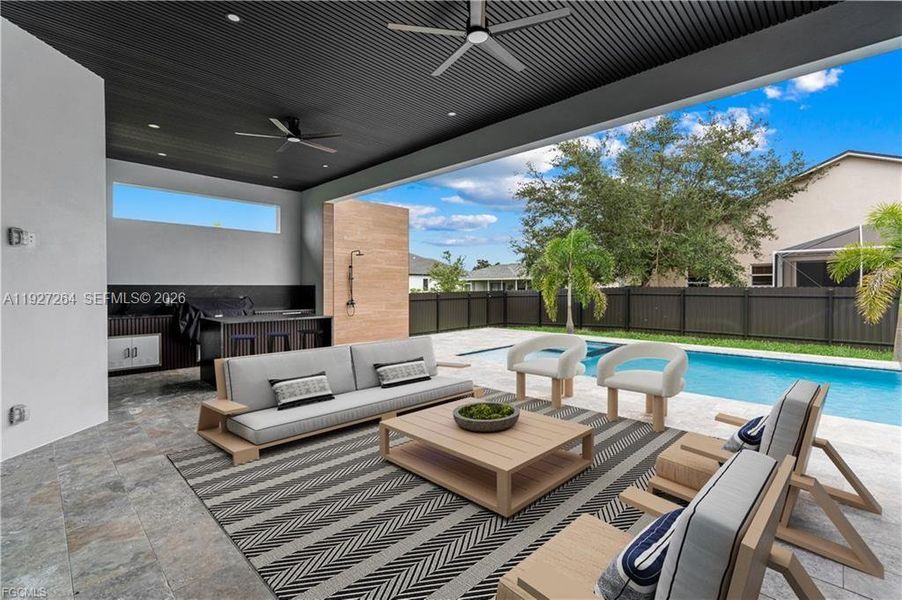 Exterior details and patio area of a home in , Cape Coral (Image 37). Exterior details and patio area of a home in , Cape Coral (Image 37).