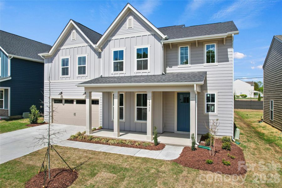 Front exterior of a new home in Parkside Crossing, Charlotte, NC, highlighting curb appeal (Image 24).