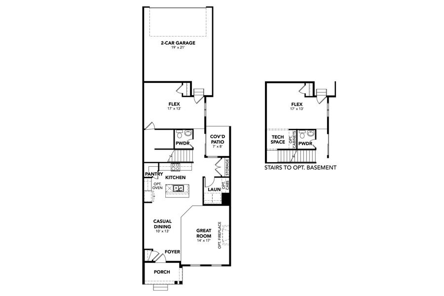 2D floor plan layout for the Superior 4 by Brightland Homes in Westerly - Townhomes, Erie, CO (Image 4).