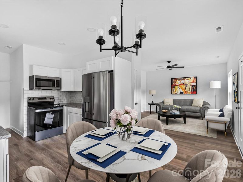 Furnished interior view inside a new home in , Hickory (Image 10).