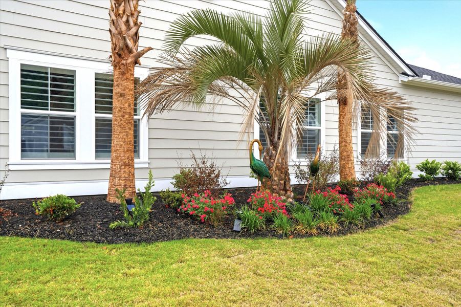 Exterior details and patio area of a home in Horizons at Carnes Crossroads | 55+, Summerville (Image 21).