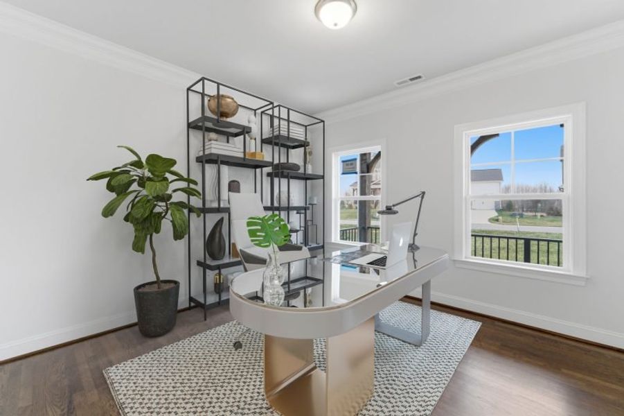 Representative furnished interior of a home built from the Fairfield Lux by Keystone Homes NC in Weybridge, Burlington (Image 7).
