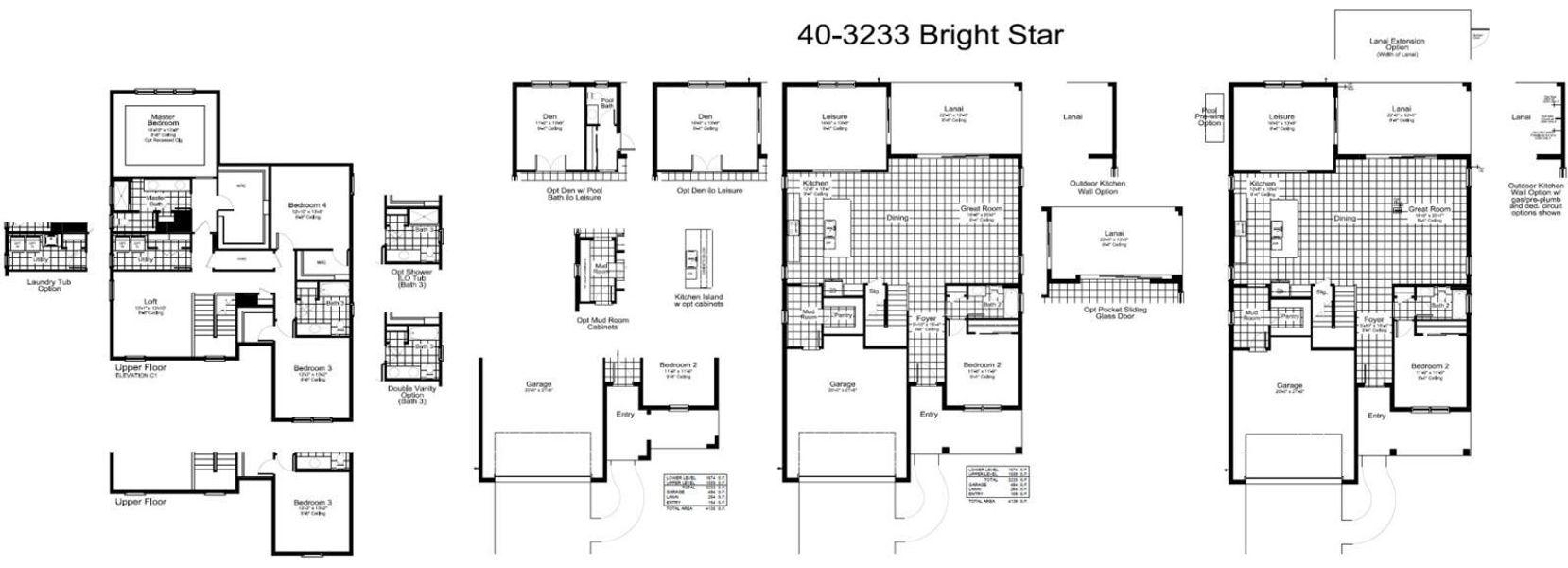 2D floor plan layout for the Bright Star by Neal Communities in Windward, Sarasota, FL (Image 3).