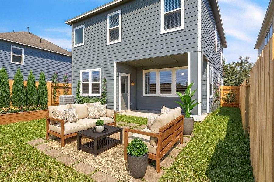 Private backyard with so much potential for outdoor entertaining or relaxing.