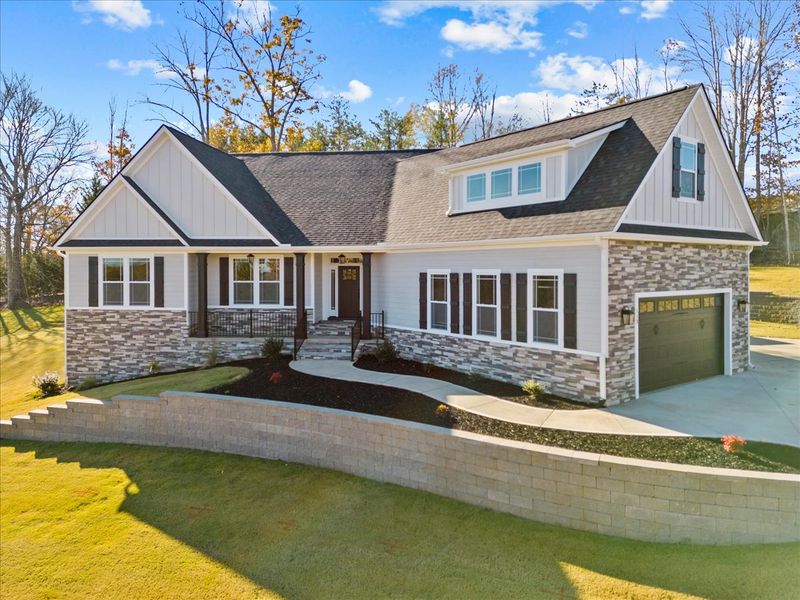 Representative exterior photo of a completed home built from the Drayton Elite by Enchanted Homes in Smokey Hills, Campobello, SC (Image 2).