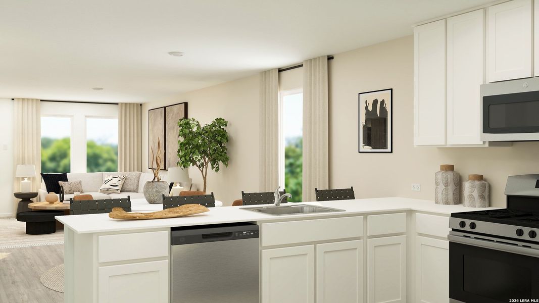 Furnished interior view inside a new home in , Converse (Image 4).
