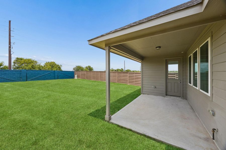 Exterior details and patio area of a home in Austin Point, Richmond (Image 18).