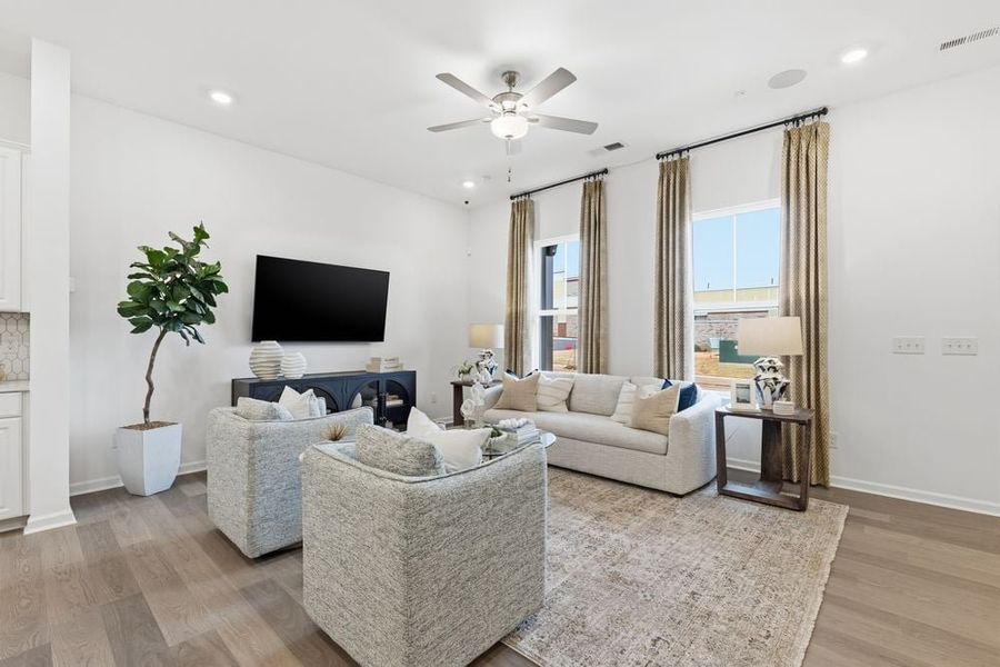 Furnished interior view inside a new home in Terraces at the Exchange, Indian Land (Image 12). Furnished interior view inside a new home in Terraces at the Exchange, Indian Land (Image 12).