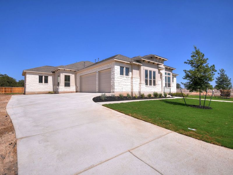 Representative exterior photo of a completed home built from the Siena III by Giddens Homes in Clearwater Ranch, Liberty Hill, TX (Image 31).