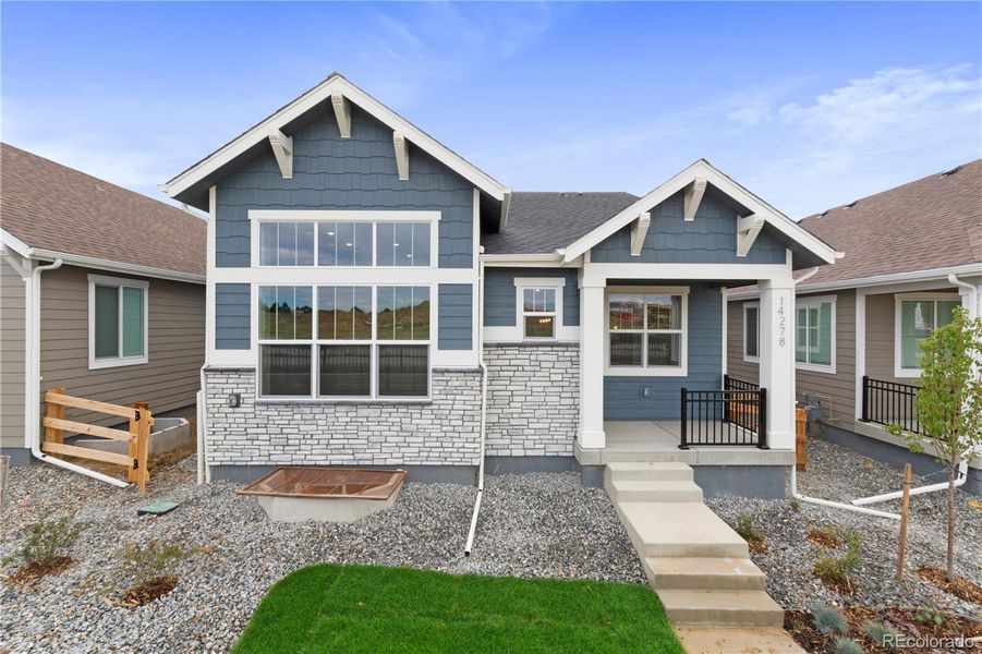 Exterior details and patio area of a home in Dillon Pointe - City, Broomfield (Image 16).