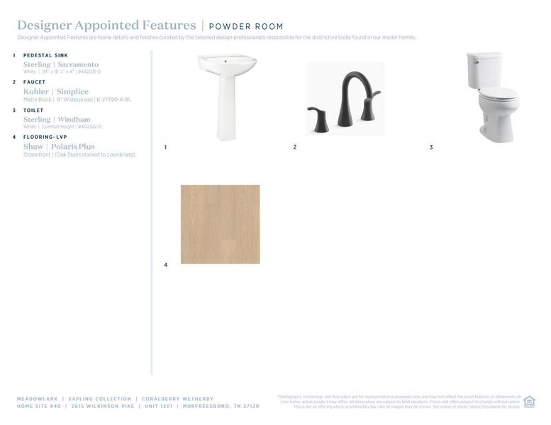 Sample of building materials used in homes in Meadowlark, Murfreesboro (Image 10).