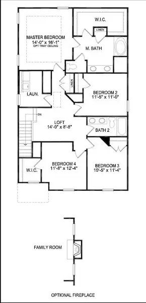 2D floor plan layout for the 2121 by Adams Homes in Rockfish Pointe, Wallace, NC (Image 4).