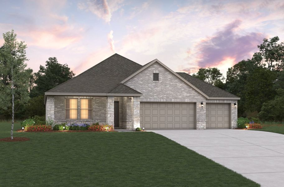Front exterior of a new home in Verandah, Royse City, TX, highlighting curb appeal (Image 1). Front exterior of a new home in Verandah, Royse City, TX, highlighting curb appeal (Image 1).