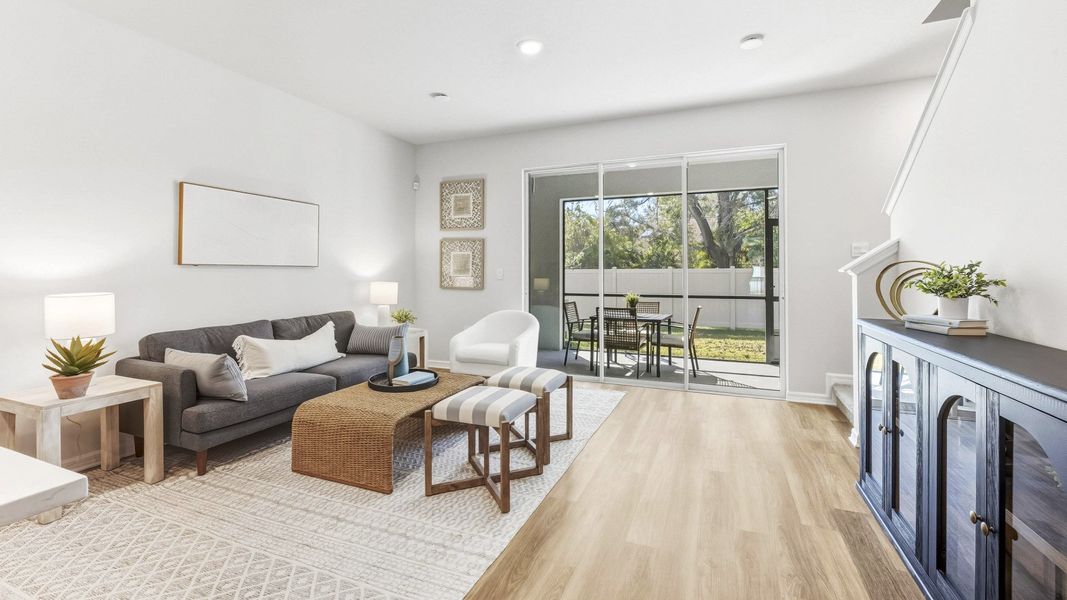 Furnished interior view inside a new home in The Gardens at Bay Street, Sarasota (Image 10).