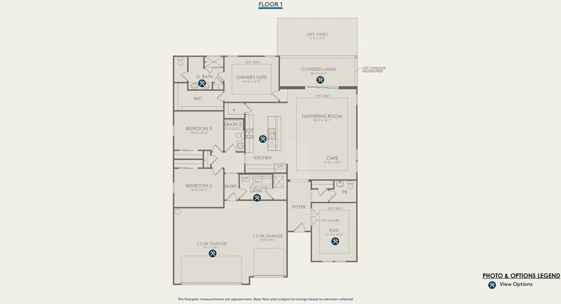 2D floor plan layout for the Anniston by Pulte Homes in Terrapin Creek, Jacksonville, FL (Image 3).