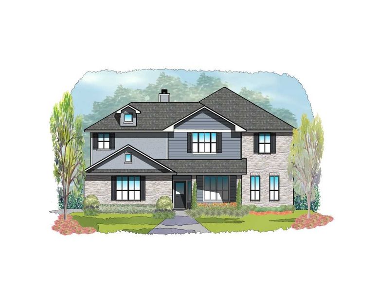 Representative rendering of the exterior for the Austin II by Steve Klein Custom Builder (Image 2).