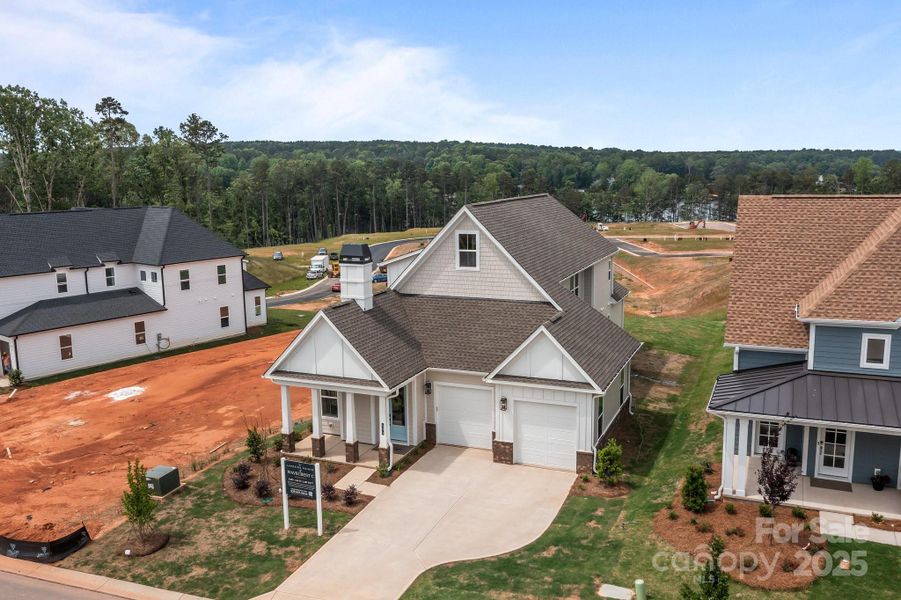 Front exterior of a new home in Lakeside Pointe, Sherrills Ford, NC, highlighting curb appeal (Image 21).