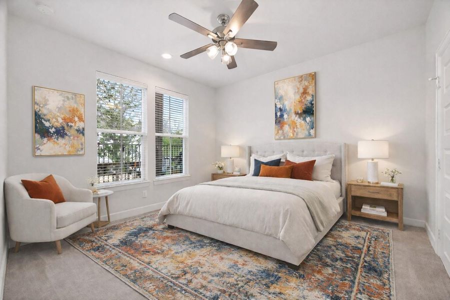 Furnished interior view inside a new home in The Corner At Buffalo Pointe, Houston (Image 4).