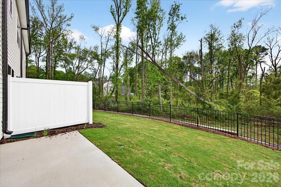 Extended outdoor living facing wooded area Extended outdoor living facing wooded area