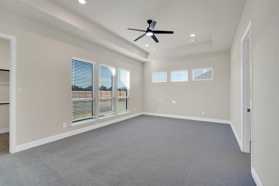 Primary bedroom with separate closets