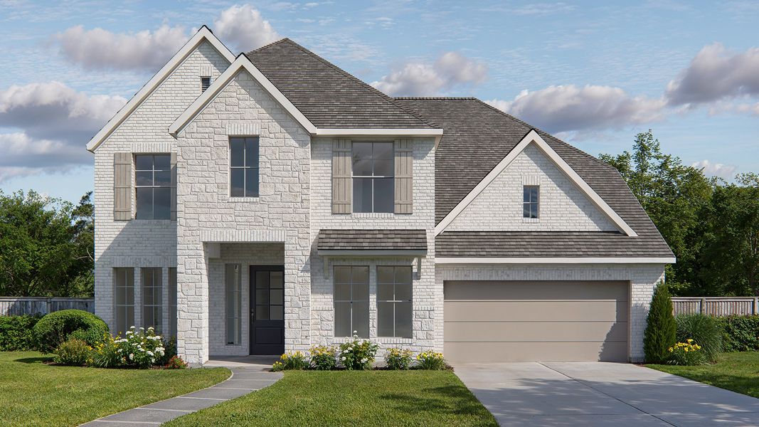 Representative exterior photo of a completed home built from the 3593P by Perry Homes in Audubon, Pinehurst, TX (Image 5).