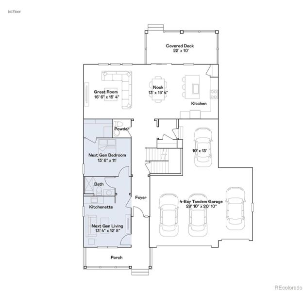 2D floor plan layout of this home in Riano Ridge, Loveland, CO (Image 3).