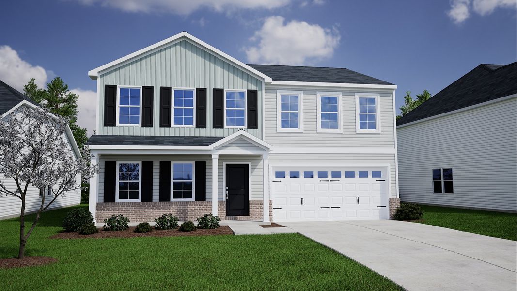 Representative exterior photo of a completed home built from the McDowell - Genesis Value Collection by Mungo Homes in Clairmont, Charlotte, NC (Image 19). Representative exterior photo of a completed home built from the McDowell - Genesis Value Collection by Mungo Homes in Clairmont, Charlotte, NC (Image 19).