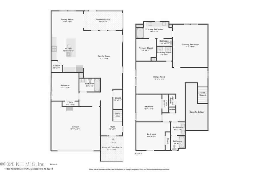 2D floor plan layout of this home in Dunns Crossing, Jacksonville, FL (Image 7). 2D floor plan layout of this home in Dunns Crossing, Jacksonville, FL (Image 7).