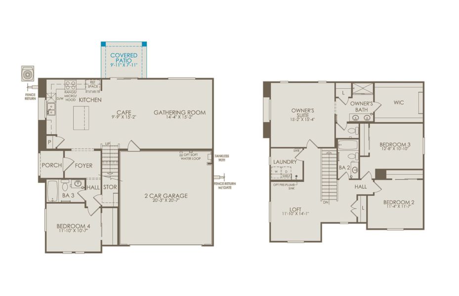 2D floor plan layout of this home in Asante- Atrium Series, Surprise, AZ (Image 3).